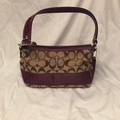 Nwot Brown And Purple Coach Bag Purple Coach, Bags Coach, Coach Shoulder Bag, Mini Bags, Coach Bags, Mini Bag, Messenger Bag, Satchel