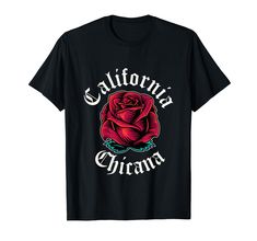 PRICES MAY VARY. If you are from California and area codes such as 323, 818, 909, 820, 805 and have Mexican heritage and roots then you will love this womens California Chicana Shirt celebrating hispanic culture. These cool California Shirts and products feature a picture of a rose and the text 'California Chicana' in a typcial Mexican font and is the perfect Mexicana clothing for chicanas from California. Lightweight, Classic fit, Double-needle sleeve and bottom hem Chingona Shirt, Latina Clothes, Latina Culture, Mexican Fonts, Funny Quotes Wallpaper, Latina Power, Hispanic Culture, Mexican Shirts, California Shirt