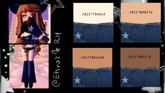 !not mine! Royal High Jeans Pattern, Jean Pattern Royale High, Royale High Jean Patterns, Royal High Pattern Codes, Royal High Fabric Codes, Royale High Decals, Rh Patterns, Rh Decals