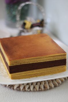 a piece of cake sitting on top of a white plate