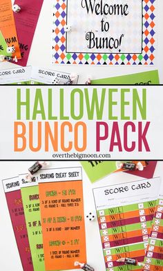 the halloween bunco pack is full of fun and easy activities for kids to do