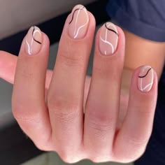 Minimalist Nail, Minimalist Nail Art, Lines On Nails, Classic Nails, Nail Swag