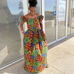 African Ankara Kente Print Handmade Long Dress With Zipper Closure In The Back Model Is Wearing Size 4 Multi Color Print Fabric Mid Length Dress Kenyan Dresses African Women, Kenyan Outfits, Kenyan Dress, Mouth Wrinkles, Nigerian Dress, Magnolia Dress, Kente Print, African Outfits, African Styles