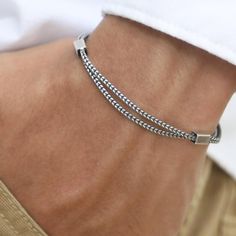 ITALIAN SILVER Impressive High-Quality Bracelet, made of Solid 925 Sterling Silver. PRODUCT SPECIFICATIONS Product ID: 11-0967-826 Metal Purity: Solid 925 Sterling Silver Safety Lobster Lock Width: 0.11" / 2.9mm Thickness: 0.09" / 2.3mm Weight: 0.24 oz - 0.31 oz / 7g - 9g. It could be a minor difference in the bracelet weight that depends on the bracelet size. Size range from 7 to 9.5 inch Made in Italy Included: Silver & Gold polishing cloth with lasting shine. DON'T KNOW YOUR BRACELET SIZE Mens Jewellery Bracelet, Silver Jewelry For Man, Mens Fashion Bracelets, Metal Bracelets For Men, Male Jewelry Silver, Unique Mens Jewelry, Mens Bracelets Silver, Silver Chain Bracelet For Men, 925 Silver Bracelets For Men