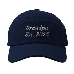 Grandpa Hat, Embroidered Adjustable Baseball Cap, gift for grandpa, New Grandpa hat, custom gift Gift For Grandpa, Hat Custom, Grandpa Gifts, Trucker Cap, Customized Gifts, Norway, Halloween Shopping, Baseball Cap, Caps Hats