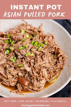 This slow cooker Asian Pulled pork recipe is layered with flavors that will make it hard to stop at just one taste! This is an amazingly versatile recipe that you can enjoy on sliders, nachos, in lettuce wraps or on top of salads. It is the perfect crowd-pleaser to meal prep for the whole family or friends. Pulled Pork Instant Pot Recipe, Instant Pot Pulled Pork, Bbq Pulled Pork Recipe, Daging Babi, Pulled Pork Recipe, Crock Pot Recipes, Pork Dinner, Instant Pot Pork, Pulled Pork Recipes