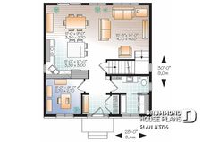 the floor plan for a two bedroom apartment with an attached kitchen and living room area