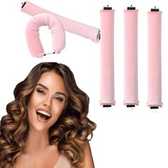 PRICES MAY VARY. 【HEATLESS CURLING EFFECT】Turn your straight hair into bouncy curls by doing it yourself with our heatless hair curlers. No need to heat your hair, try to protect your hair texture and reduce breakage and split ends. This is a new way to curl beautiful hair, which is ideal for beautiful girls who love curly hair. 【PREMIUM QUALITY]】This heat free curling headband is made of eco-friendly rubber, soft and easy to fold, easy to snap on, no need to heat it up, won't damage your hair. Curling Headband, Sleep In Rollers, Curl Styling, Heatless Curling Rod, Overnight Hair, Heatless Curling, Heatless Hair, Hair Curl, Heatless Hair Curlers