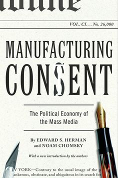 the front cover of an article about manufacturing consent, with a fountain pen and ink