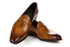 Our Belgian loafer is the perfect combination of quality, comfort and elegance. An excellent substitute for your everyday penny loafer. Runs full size large (order full size down from regular US dress shoe size). For example, if you normally wear a size US 10 dress shoe, order a size 9 Alternatively, order one and a half sizes below your Brannock device measurement. For example, if you measure a 10 on the Brannock, order a size 8.5 Full-grain Italian calfskin leather upper Matching closed-channe Van Damme, A Penny, Penny Loafer, Dress Shoe, Penny Loafers, Midnight Blue, Calf Skin, Penny, Grain