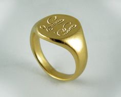 Monogram signet ring Gold signet ring personalized ring Handmade Initial Ring For Anniversary, Luxury Monogram Initial Ring, Luxury Round Signet Ring With Initials, Personalized Oval Jewelry With Initials, Classic 14k Gold Customizable Signet Ring, Oval Personalized Initials Jewelry, Handmade 14k Gold Oval Signet Ring, Handmade Yellow Gold Oval Signet Ring, Handmade Oval 14k Gold Signet Ring