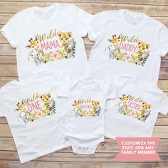 Girl Wild One Matching Family Birthday Shirts, Girl Wild One Party, First Birthday Jungle Theme, Zoo Animal Birthday Shirts, Birthday Girl SHIRT DETAILS Experience comfort and style with our exceptional cotton shirt. Crafted from 100% soft cotton fibers (fiber content may vary for different colors), this shirt offers a luxurious feel against your skin. We proudly present two variants to cater to your needs: Adult and Youth Shirts are skillfully designed using the Bella + Canvas 3001 fabric, whil Cute Tops For Family Events, First Birthday Jungle Theme, Wild One Shirts, Birthday Jungle Theme, Wild One Birthday Girl, Wild One Safari Birthday, One Safari Birthday, Wild One Party, Zoo Birthday