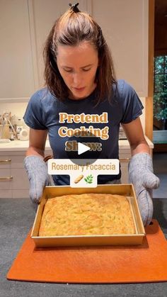 2.2M views · 77K reactions | #PretendCookingShow: Rosemary Focaccia. 🥖🌿 This recipe is a gift you give your future self, even if, along the way, you somehow screw it up. 

Best, Easiest Focaccia Bread by @alexandracooks
Ingredients:
-  4 cups all-purpose flour or bread flour
- 2 teaspoons kosher salt
- 2 teaspoons instant yeast
- 2 cups lukewarm water
- Butter/cooking spray for greasing
- 4 Tablespoons olive oil, divided
- Flaky sea salt
- 1-2 teaspoons rosemary leaves
.
Directions:
1. In a large bowl, whisk together flour, salt, and instant yeast. Add the water. Using a rubber spatula, mix until the liquid is absorbed and the ingredients form a sticky dough ball. Rub the surface of the dough lightly with olive oil. Cover the bowl with a damp tea towel, cloth bowl cover, or plastic wrap Foccia Bread Recipes, Easiest Focaccia Bread, Focaccia Bread Art, Focaccia Art, Rubber Spatula, Rosemary Focaccia, Rosemary Bread, Giraffe Cakes, Crescent Recipes