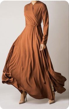 Wrap Abaya, Honey Brown, Center Stage, Copper Color, Color Collection, Wow Products, Bronze Color, Henna, Wrap Dress