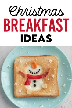 christmas breakfast ideas for kids to make and eat on the table with text overlay