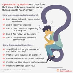 Open Questions Counselling, Open Ended Questions Social Work, Asking Open Ended Questions, Pre Marital Counseling Questions, Making Marriage Work, Picture Of A Person