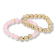 Connie Craig Carroll Jewelry Gracie Gem Bead 2pc Stretch Bracelet Set Velvety, sun-kissed beads fill one bracelet and then accent a gemstone bracelet to give you this dreamy duo. Wear together, separately and mixed and matched with other bracelets. You're going to love making look after pretty look.       S/M approx. 6-3/4"L x 3/8"W; fits 6-3/4" to 7" wrist     M/L approx. 7-1/4"L x 3/8"W; fits 7-1/4" to 7-1/2" wrist     Goldtone; polished, brushed finish   What You Get       All-goldtone bead b Adjustable Jewelry With Faceted Beads For Summer, Adjustable Faceted Beads Jewelry For Summer, Summer Adjustable Jewelry With Faceted Beads, Gold Spacer Beads Jewelry For Summer, Gold Stackable Jewelry For Summer, Gold Stackable Summer Jewelry, Elegant Gold Beaded Bracelets For Summer, Summer Gold Stackable Jewelry, Gold Stackable Stretch Bracelet For The Beach