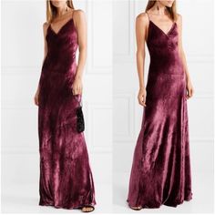 Velvet Serena Maxi Dress From Cami Nyc, Nwot Never Worn. Really Nice Fabric And Rich Color Chic Velvet V-neck Dress, Floor-length Velvet Dress For Night Out, Velvet V-neck Dress For Date Night, Velvet Maxi Dress For Cocktail Occasions, Serena Dress, Nyc Dresses, White Wedding Gowns, Velvet Maxi Dress, Cami Nyc