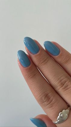 (Not my Pin) Simple Nails Painted, Solid Nail Color Ideas Summer, Blue Gray Nails, Solid Nail Color Ideas, Rude People, Plain Nails, Bad Behavior