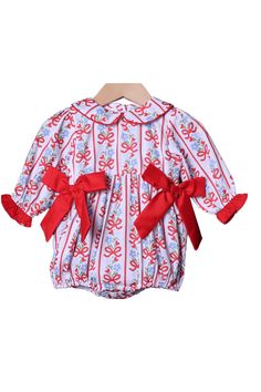 Red and Blue Floral Bow Bubble – The Smocked Flamingo Baby Girl Clothes Winter, Flamingo, Red And Blue, Bubbles, Boutique, Floral, Red, Blue