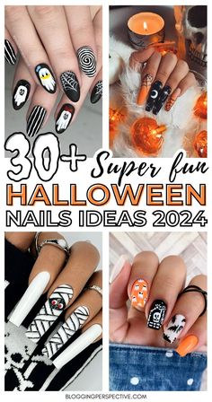 Get ready to turn heads with these 30+ epic Halloween nail designs! Featuring creative Halloween nail art and trendy Halloween nails, these ideas will make your nails the talk of the town. Explore the latest Halloween nail ideas for Halloween nails 2024 on the blog. Plus, find tips for simple Halloween nails and spooky Halloween nails that are easy to try! Super Cute Halloween Nails, Spooky Nails Simple, Halloween Nail Designs 2024, Simple Halloween Nail Designs, Trendy Halloween Nails, Simple Halloween Nails, Scary Halloween Nails Design, Easy Fall Nail Designs, Fun Halloween Nails