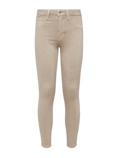 Our signature high-rise skinny jean crafted from premium, luxurious stretch denim in an oatmeal beige. Tapered leg hugs from hip to ankle, while the contoured waistband defines and slims the natural waist. High-recovery fabric holds its shape, smoothing the silhouette without sacrificing comfort. Jean Crafts, Tapered Legs, Grey Jean, Stretch Denim, Oatmeal, Khaki Pants, High Rise, Pants, Fabric