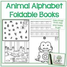 an animal alphabet foldable book for children