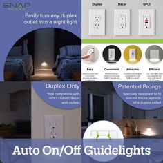 an advertisement for the smart light switch and outlet system, with instructions on how to use it