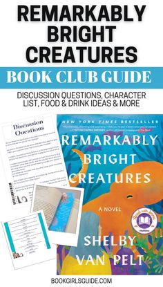 the remarkablely bright creatures book club guide is shown with an image of a fish