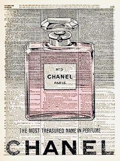 an advertisement for chanel perfume, with the caption's name on it