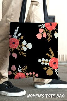 Bag Shopping - The roses black tote bag is a perfect gift for girls and women. Shipping worldwide from U.S. Check out on restylegraphic.com | Floral Tote, Shopping Bag, Womens Handbag, Shoulder Handbag, Mom Gift, Gift for Her, Waterproof Tote Bag, Pattern Totes Mandala Tote Bag, Roses Black, Waterproof Tote, Bags Online Shopping, Womens Handbag, Cool Gifts For Women, Tote Pattern, Gift For Girls, Fabric Bags