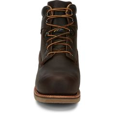 Chippewa Men's Bolville 6" Nano Composite Toe Waterproof Lace-Up Work Boot - Brown - 73201 On Sale Now! This Item Ships FREE! The Serious Plus 6" Waterproof Composite Toe Met Guard Puncture-Resisting work boot is designed for ultimate protection so you can focus on the job with confidence. The high-tech nano composite toe and metguard help protect from heavy loads and impact, while the Goodyear® leather welt with puncture-resisting insole board helps prevent the intrusion of sharp objects underf Composite Toe Work Boots, Sharp Objects, Work Boot, Profile Design, Work Boots, Brown Boots, High Tech, Focus On, On Sale