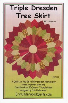 a quilted christmas tree skirt is featured in the book triple dresden tree skirt