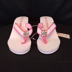 White/Pink Detailing-Thong Style-Large Rhinestone On Front-Beautiful!!Thick 4 Inch Wedge Rubber Heel-New/W Tag-Has A Nic On (Photo 7)Hardly Noticeable-Sz.Xl(11)Ladies-Price Is Firm-Reduced Steve Madden Wedge Sandals, Ecco Sandals, Lace Up Wedge Sandals, Michael Kors Wedges, Floral Wedges, Black Leather Wedges, Cork Wedges Sandals, Rhinestone Sandals, Lace Up Wedges