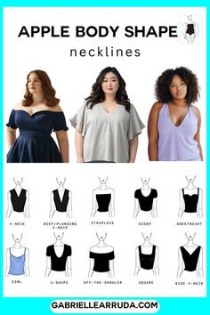 Dress For Apple Body Type, Apple Body Type Outfits, How To Dress For Your Body Type, Apple Body Fashion, Dressing Hacks, Apple Body Shape Clothes, Apple Body Shape Fashion, Apple Body Shape Outfits, Apple Body Shape