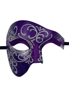 Brand: Luxury MaskColor: Purple SilverFeatures: PHANTOM OF THE OPERA MASK: Inspired by the iconic musical, this masquerade mask covers one side of the face to bring an element of mystery to your look. This style also resembles Venetian masks that were traditionally worn during the carnival in Venice. Over 50 DESIGNS AVAILABLE: Choose from a vast array of colors and patterns; each mask has been finished with intricate gold and silver detailing for even more elegance. Opt for checkered patterns fo Mask Design Masquerade, Dark Purple Masquerade Mask, Male Masquerade Mask, Half Face Masquerade Mask, Masquerade Suit, Purple Masquerade Mask, Masquerade Aesthetic, Phantom Of The Opera Mask, Masquerade Men