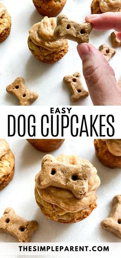 dog cupcakes that are made with peanut butter and chocolate chip cookies for dogs