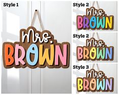 this is an image of wooden name signs for children's rooms and nurserys