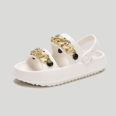 Product information: Color:Black,Beige Size:36/37,38/39,40/41,42/43,44/45 Upper Material:EVA Toe Shape: Round Toe Sole Material:EVA Wearing Style:Buckle Lining Material:EVA Size Information: Packing list: Slipper*1 Pair Product Image: Black Round Toe Slingback Sandals For Beach Season, Black Slingback Sandals With Round Toe For Beach Season, Platform Jelly Sandals For Vacation, Platform Open Toe Jelly Sandals For Vacation, Vacation Open Toe Platform Jelly Sandals, Round Toe Platform Slingback Sandals For Vacation, Platform Slingback Sandals With Round Toe For Vacation, Casual Sandals With Thick Flat Heels, Summer Vacation Sandals With Thick Bottom