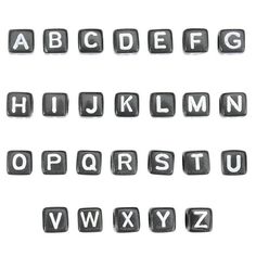 black and white alphabets are arranged in the shape of letters