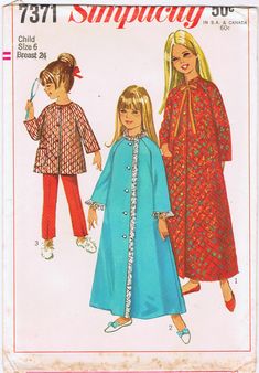 Bathrobe Pattern, Girls Robes, Girls Quilts, Sewing Pattern Sizes