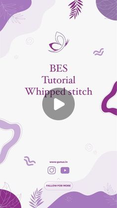 the bes's whiffped stitch pattern is shown in purple and white