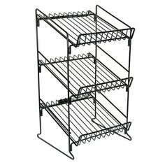 three tiered rack with wheels on each side