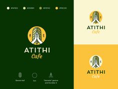 the logo for atith cafe, which has been designed to look like a fish