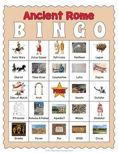 an ancient rome game with pictures and words