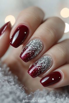 Transform your manicure with these 30+ stunning December nails ideas for 2024! From glittering snowflake patterns to deep winter hues like burgundy, emerald, and navy, these designs are perfect for the holiday season. Try trendy metallics, cozy knitted textures, or playful festive art featuring Christmas lights, candy canes, and stars. Whether you’re celebrating Christmas, New Year’s, #DecemberNails2024 #WinterNailInspo #FestiveNailArt #HolidayNailIdeas Burgundy Sparkle Nails, Christmas And New Years Nail Ideas, Christmas Nails Burgundy, New Year Nails Design 2024, Burgundy Nails With Design, Burgundy Christmas Nails, December Nails Red, Christmas And New Year Nails, December Nails Ideas