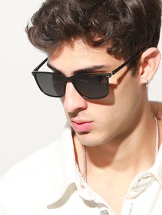 Men Sunglasses Aesthetic, Sunglasses Men Aesthetic, Specs For Men, Aesthetic Sunglasses, Square Frame Sunglasses, Acrylic Frame, Fashion Glasses, Sunglasses Men, Square Frame