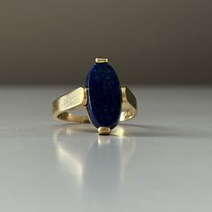 Beautiful Mcm Lapis 14kt Yellow Gold Ring 5.75 Size - Preloved Ring Color, Yellow Gold Ring, 14kt Gold, Womens Jewelry Rings, Yellow Gold Rings, Pretty Things, Gold Ring, Gold Rings, Color Blue