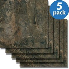 five pack of slate tiles in various sizes and colors, with the text 5 pack