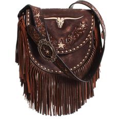 SB12 - Brown Vintage Longhorn Saddle Bag – Double J Saddlery Purse With Fringe, Handmade Leather Purse, Saddle Bag Purse, Western Bag, Leather Fringe Bag, Double J, Leather Hip Bag, Estilo Country, Leather Saddle Bags